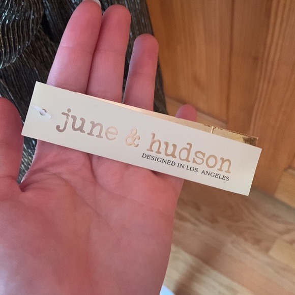 NWT June & Hudson Glitter Surplice Peplum Top - Picture 7 of 7